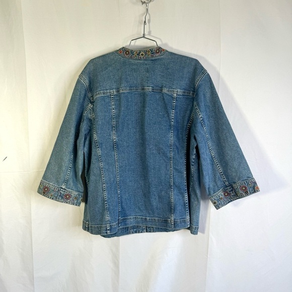 C.J BANKS JEANS JACKET STRETCH JEANS COAT Y2K PLUS SIZE WOMEN SIZE 3X - Picture 8 of 17